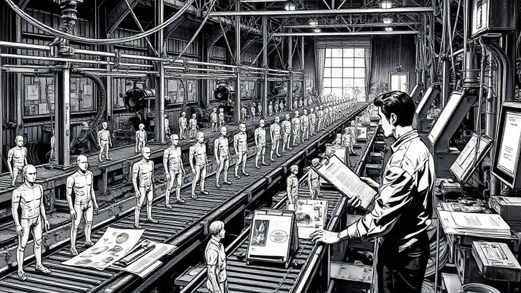 AI副業の自動化は、どこまでできてどこから人が担うのかのイラスト