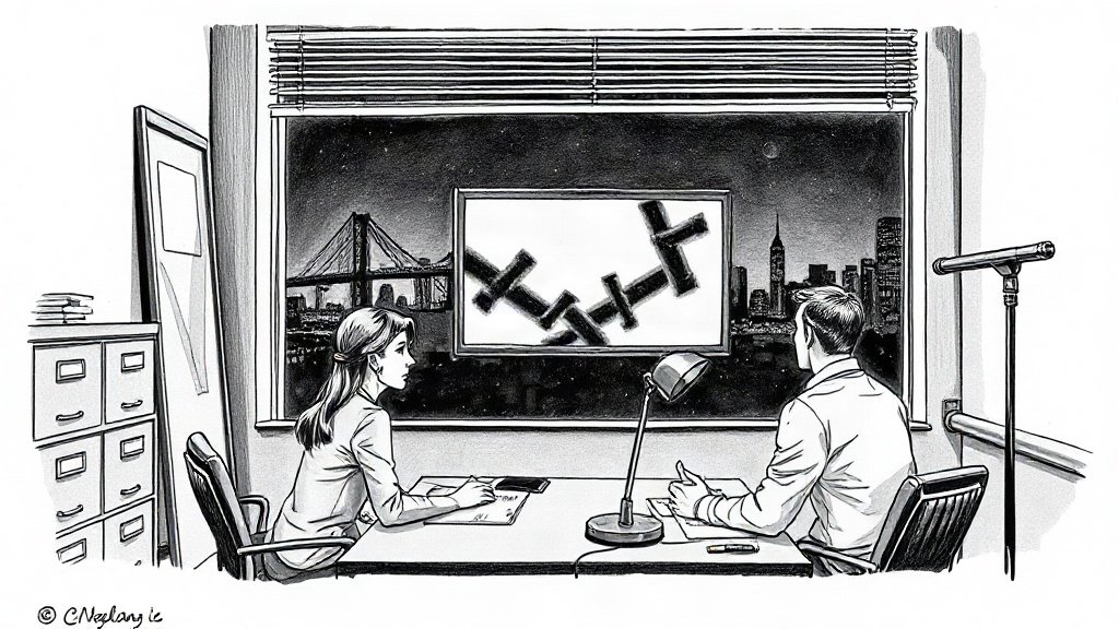 自社の動画を商用利用する前に、ツール規約の落とし穴をどう確認するかのイラスト