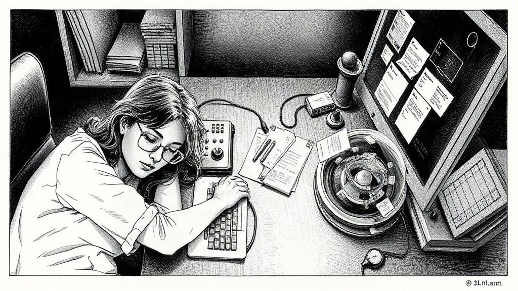 寝ている間も働くAI部下に、あなたの仕事はどこまで任せられるのかのイラスト