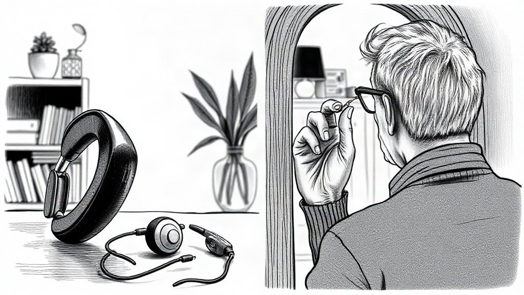 眼鏡型は従来の補聴器と何が違うのかのイラスト