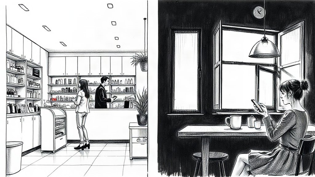 従来の店頭カウンセリングと比べて、何が変わるのかのイラスト